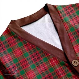 Scottish Ainslie Modern Clan Crest Tartan V neck Knitted Fleece Cardigans