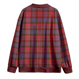 Scottish Anderson of Kinneddar Red Ancient Clan Crest Tartan V neck Knitted Fleece Cardigans