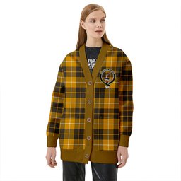 Scottish Barclay Dress Weathered Clan Crest Tartan V neck Knitted Fleece Cardigans