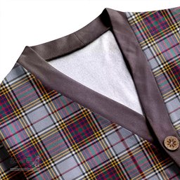 Scottish Anderson Ross Modern Clan Crest Tartan V neck Knitted Fleece Cardigans