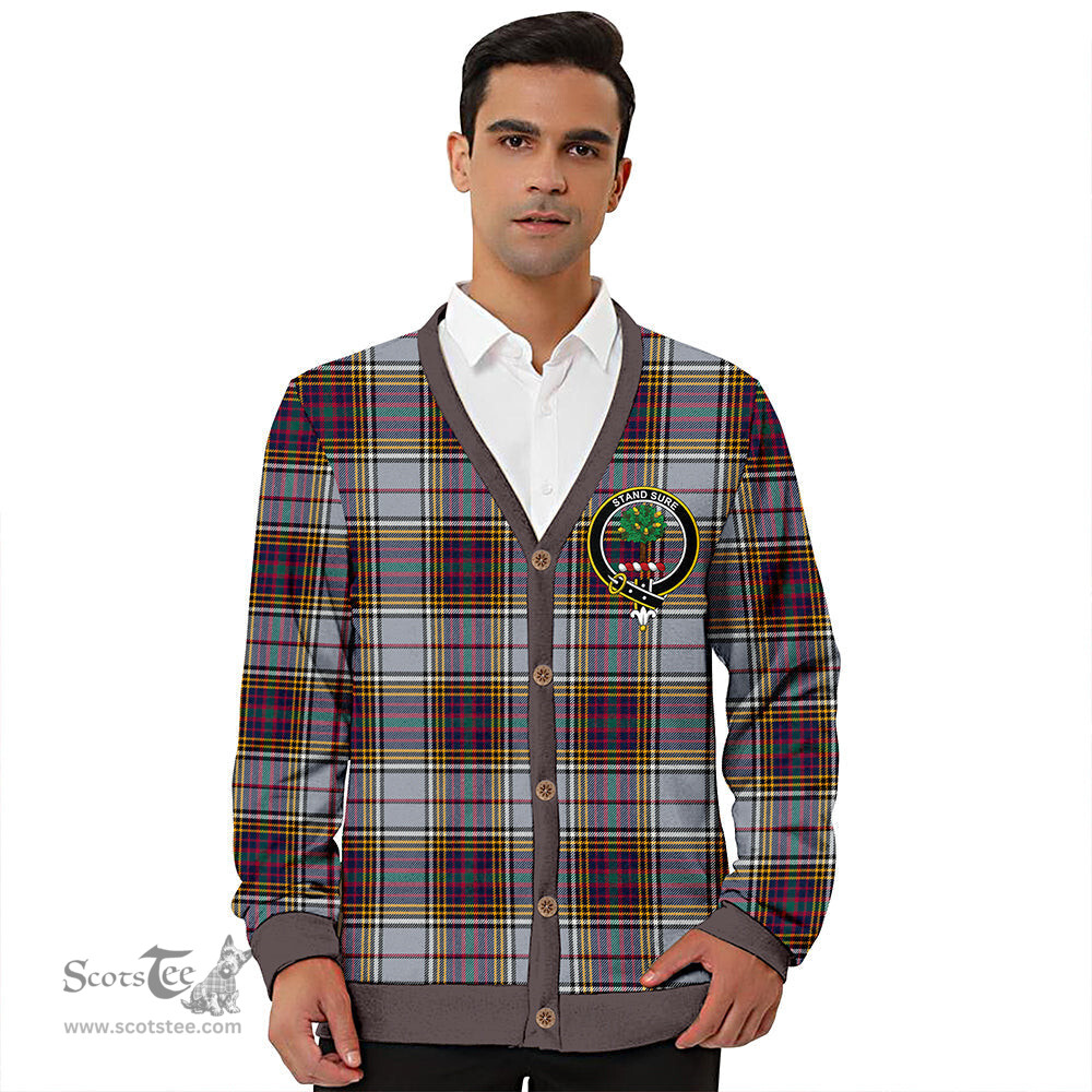 Scottish Anderson Ross Modern Clan Crest Tartan V neck Knitted Fleece Cardigans