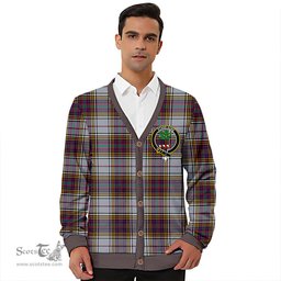Scottish Anderson Ross Modern Clan Crest Tartan V neck Knitted Fleece Cardigans