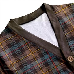 Scottish Baillie Weathered Clan Crest Tartan V neck Knitted Fleece Cardigans