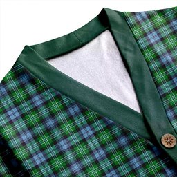 Scottish Arbuthnot Ancient Clan Crest Tartan V neck Knitted Fleece Cardigans