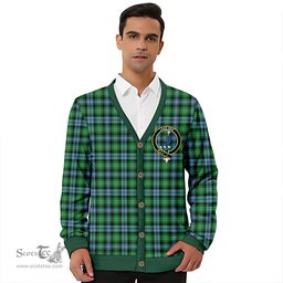Scottish Arbuthnot Ancient Clan Crest Tartan V neck Knitted Fleece Cardigans