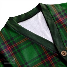 Scottish Anstruther Clan Crest Tartan V neck Knitted Fleece Cardigans