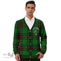 Scottish Anstruther Clan Crest Tartan V neck Knitted Fleece Cardigans