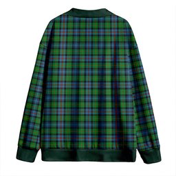 Scottish Baillie of Lamington Weathered Clan Crest Tartan V neck Knitted Fleece Cardigans