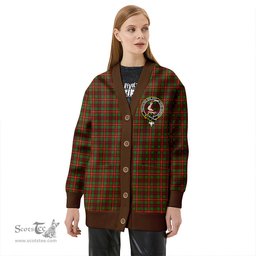 Scottish Ainslie Ancient Clan Crest Tartan V neck Knitted Fleece Cardigans