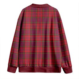 Scottish Anderson of Kinneddar Red Weathered Clan Crest Tartan V neck Knitted Fleece Cardigans
