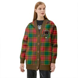 Scottish Baxter of Balgavies Ancient Clan Crest Tartan V neck Knitted Fleece Cardigans
