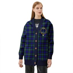Scottish Arbuthnot Modern Clan Crest Tartan V neck Knitted Fleece Cardigans