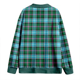 Scottish Alexander of Menstry Hunting Ancient Clan Crest Tartan V neck Knitted Fleece Cardigans