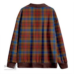 Scottish Balfour Modern Clan Crest Tartan V neck Knitted Fleece Cardigans