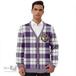 Scottish Alexander of Menstry Dress Modern Clan Crest Tartan V neck Knitted Fleece Cardigans