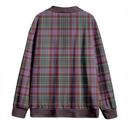 Scottish Anderson of Kinneddar Hunting Clan Crest Tartan V neck Knitted Fleece Cardigans
