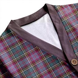 Scottish Anderson of Kinneddar Hunting Clan Crest Tartan V neck Knitted Fleece Cardigans
