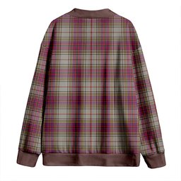 Scottish Anderson Ross Weathered Clan Crest Tartan V neck Knitted Fleece Cardigans