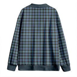 Scottish Arbuthnot Weathered Clan Crest Tartan V neck Knitted Fleece Cardigans