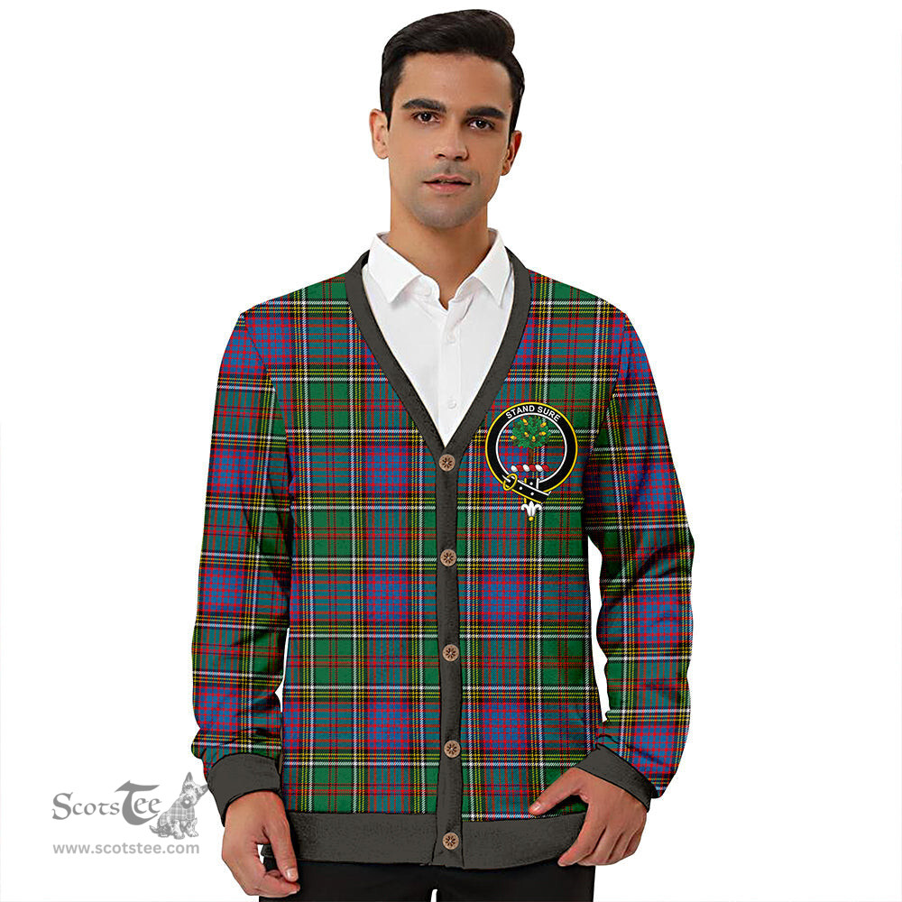 Scottish Anderson of Kinneddar Hunting Weathered Clan Crest Tartan V neck Knitted Fleece Cardigans