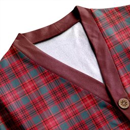 Scottish Ainslie Clan Crest Tartan V neck Knitted Fleece Cardigans