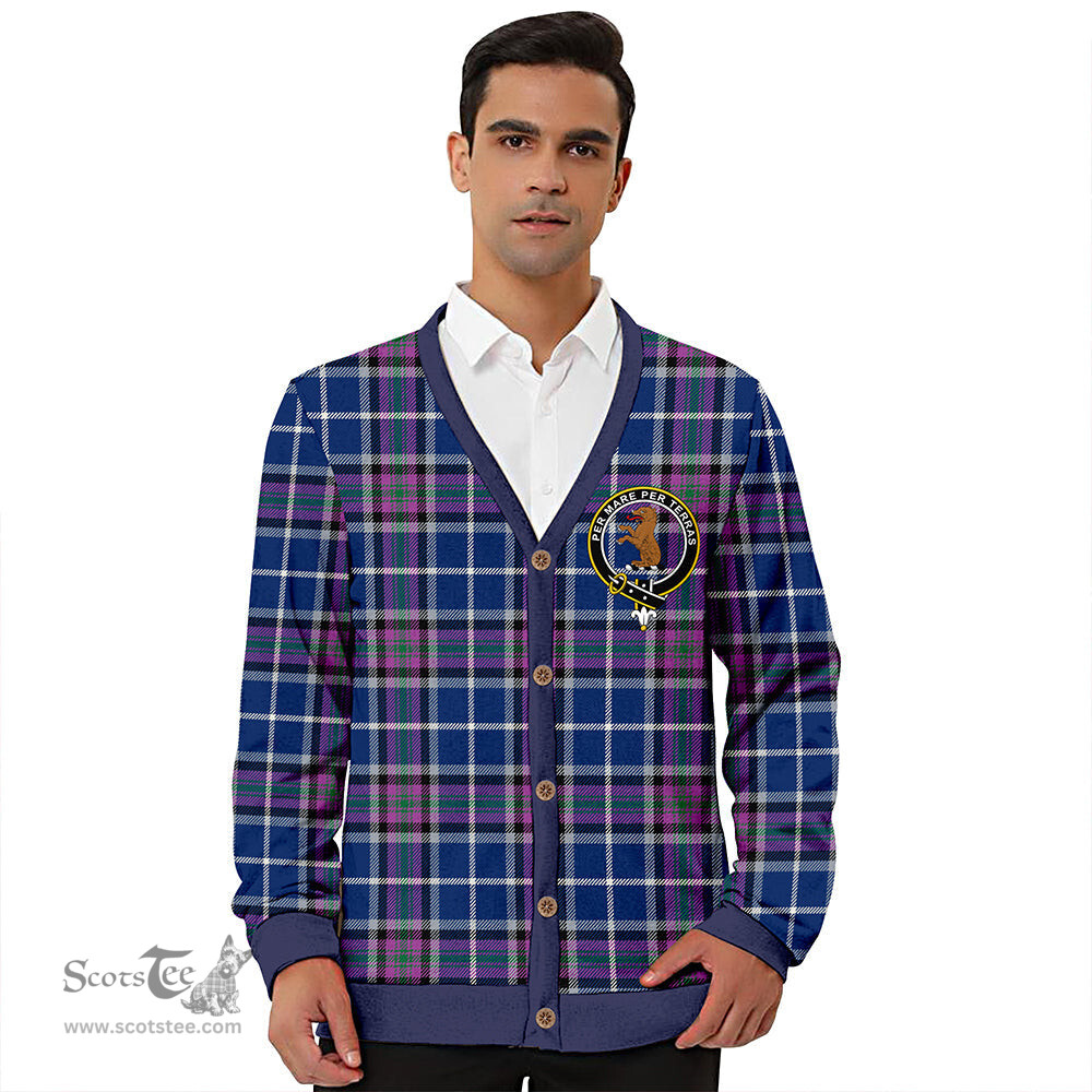 Scottish Alexander of Menstry Modern Clan Crest Tartan V neck Knitted Fleece Cardigans