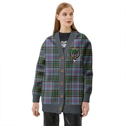 Scottish Anderson Old Ancient Clan Crest Tartan V neck Knitted Fleece Cardigans