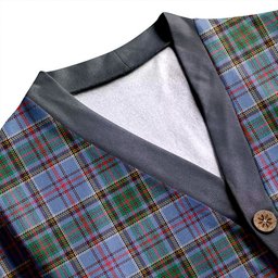 Scottish Anderson Old Ancient Clan Crest Tartan V neck Knitted Fleece Cardigans