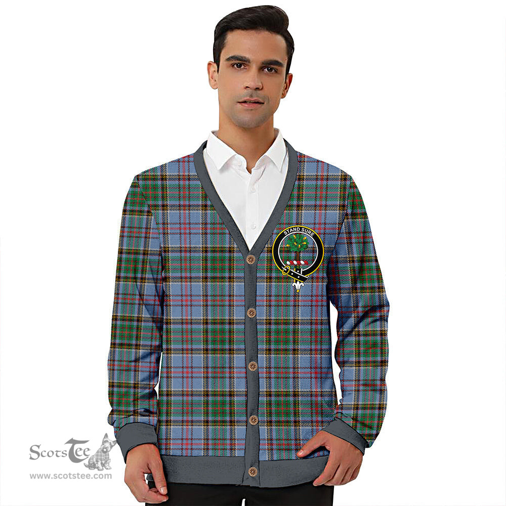 Scottish Anderson Old Ancient Clan Crest Tartan V neck Knitted Fleece Cardigans