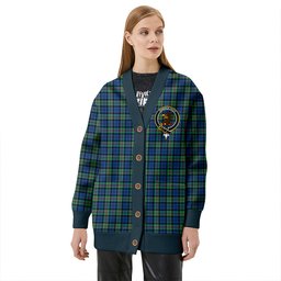 Scottish Baird Ancient Clan Crest Tartan V neck Knitted Fleece Cardigans