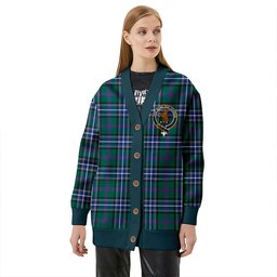 Scottish Alexander of Menstry Hunting Modern Clan Crest Tartan V neck Knitted Fleece Cardigans