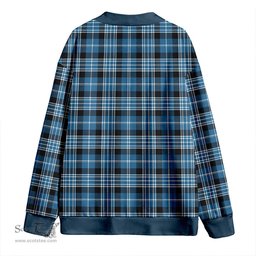 Scottish Clark Modern Clan Crest Tartan V neck Knitted Fleece Cardigans