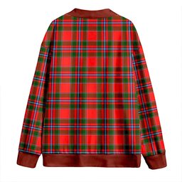 Scottish Butter Clan Crest Tartan V neck Knitted Fleece Cardigans