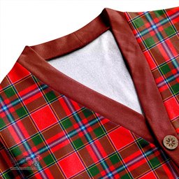 Scottish Butter Clan Crest Tartan V neck Knitted Fleece Cardigans