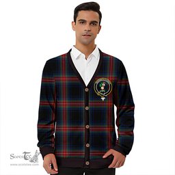 Scottish Braveheart Warrior (Watt #2) Modern Clan Crest Tartan V neck Knitted Fleece Cardigans