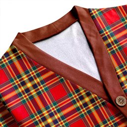 Scottish Chattan Modern Clan Crest Tartan V neck Knitted Fleece Cardigans