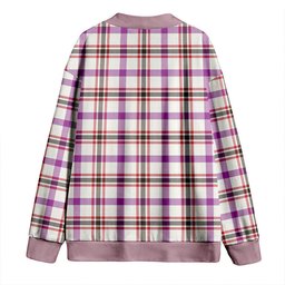 Scottish Boswell Dress Weathered Clan Crest Tartan V neck Knitted Fleece Cardigans