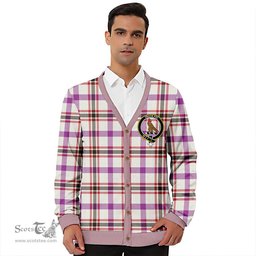 Scottish Boswell Dress Weathered Clan Crest Tartan V neck Knitted Fleece Cardigans