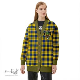 Scottish Carlisle (Carlill) Modern Clan Crest Tartan V neck Knitted Fleece Cardigans