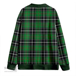 Scottish Cleghorn Ancient Clan Crest Tartan V neck Knitted Fleece Cardigans