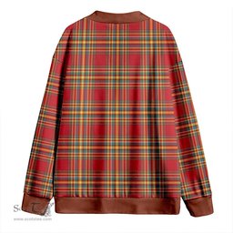 Scottish Chattan Weathered Clan Crest Tartan V neck Knitted Fleece Cardigans