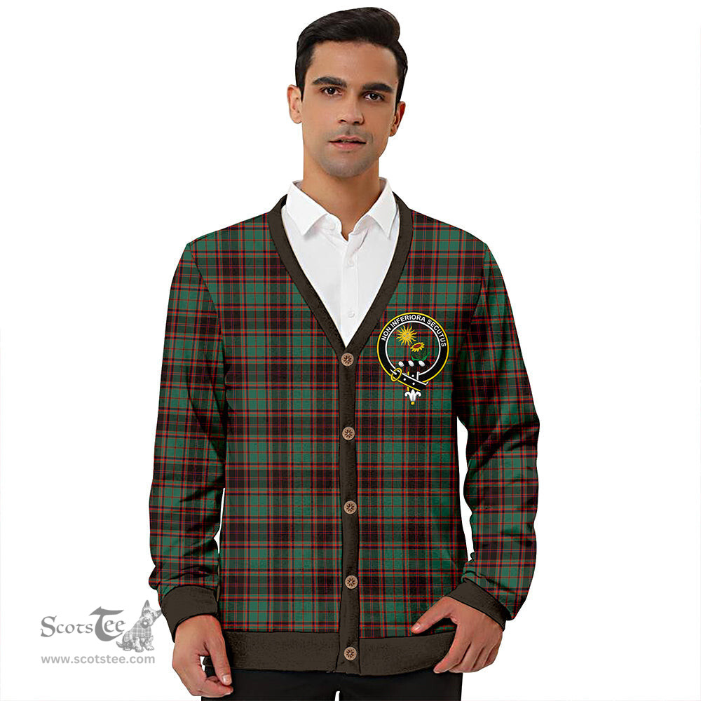 Scottish Buchan Ancient Clan Crest Tartan V neck Knitted Fleece Cardigans