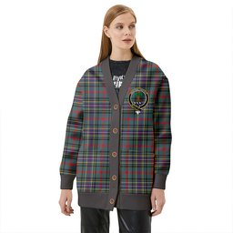 Scottish Bisset Weathered Clan Crest Tartan V neck Knitted Fleece Cardigans