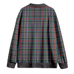 Scottish Bisset Weathered Clan Crest Tartan V neck Knitted Fleece Cardigans