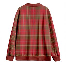 Scottish Burnett Weathered Clan Crest Tartan V neck Knitted Fleece Cardigans