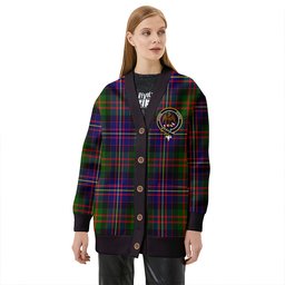 Scottish Chalmers Modern Clan Crest Tartan V neck Knitted Fleece Cardigans