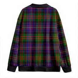 Scottish Chalmers Modern Clan Crest Tartan V neck Knitted Fleece Cardigans