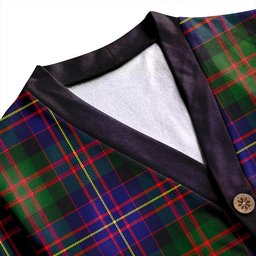 Scottish Chalmers Modern Clan Crest Tartan V neck Knitted Fleece Cardigans