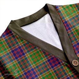 Scottish Bowie Modern Clan Crest Tartan V neck Knitted Fleece Cardigans