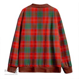 Scottish Chisholm Ancient Clan Crest Tartan V neck Knitted Fleece Cardigans